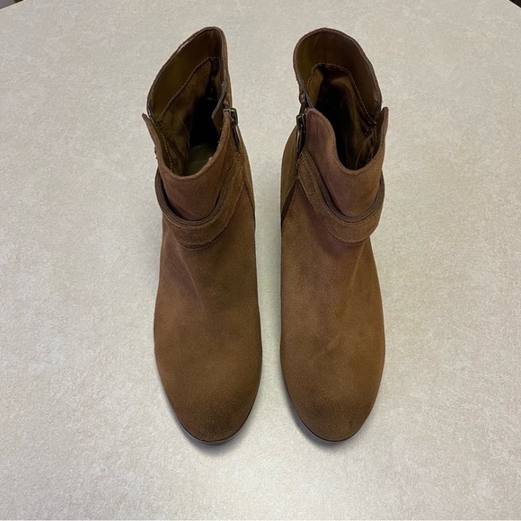 Sam Edelman Lynne Block Heel Boots Western Short Buckle Brown Suede Size 10M - Picture 3 of 10